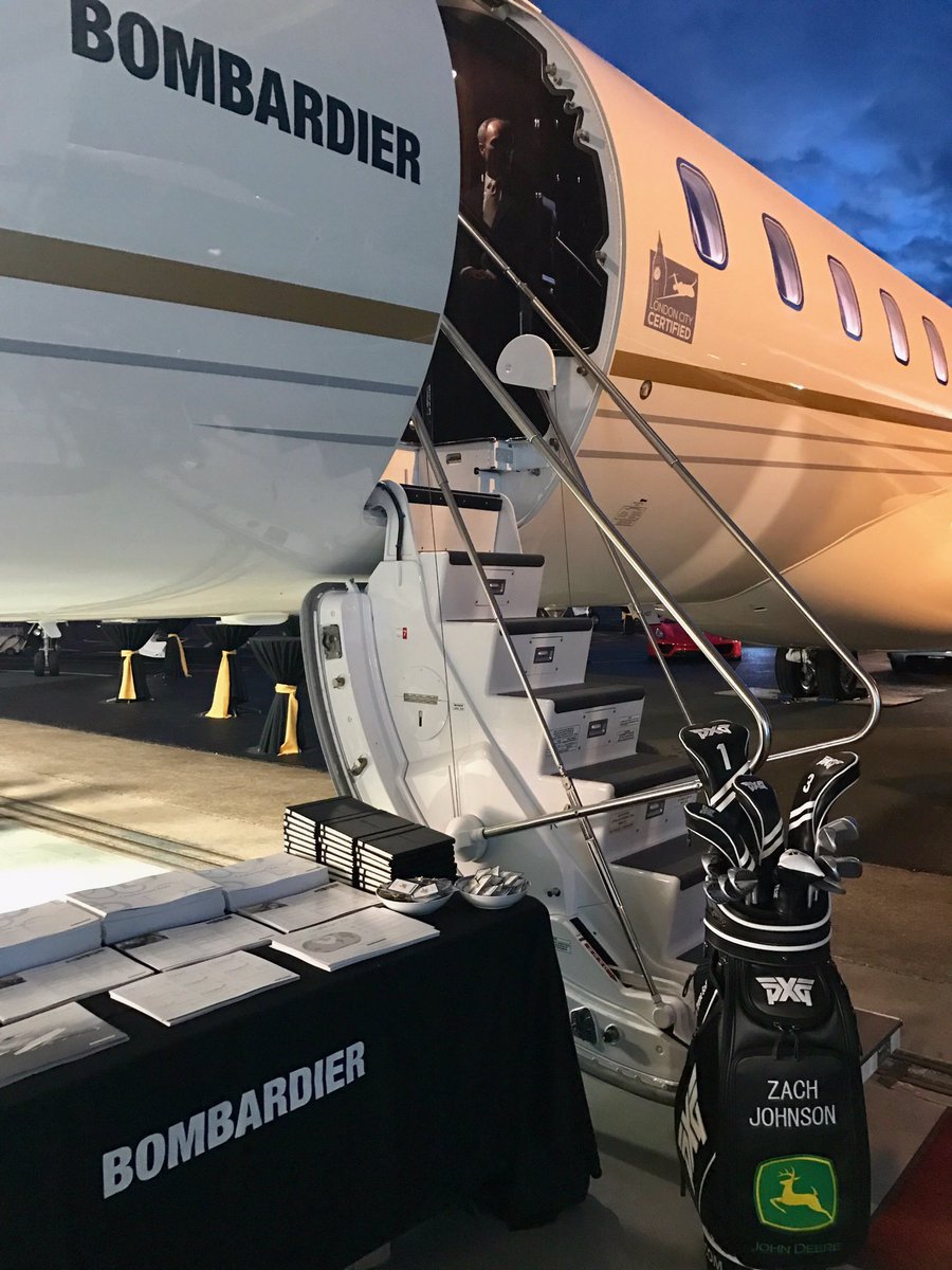 pxg's tweet photo. Wings, Wheels, and the World's Finest Golf Clubs. #BombardierGlobal #Wingsandwheels #PXG #PXGTroops https://t.co/rxY7P4I7Fo