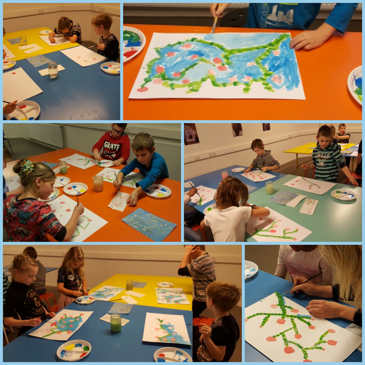 Workshop bij het centrum beeldende kunst. Amandelbloesem van Vincent van Gogh