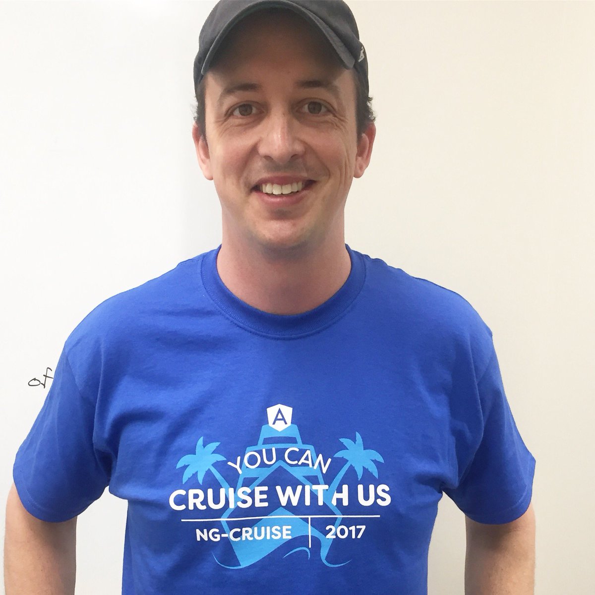 ladyleet's tweet image. The first one to wear an @ngcruise shirt! @BenLesh rocking the swag. #youcancruisewithus @bradlygreen #angularjs #ngcruise @lindsey_io
