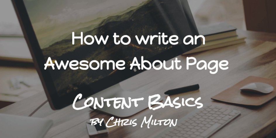 chrismilt's tweet photo. How to write an awesome About Page that describes your business and converts. #contentBasics #websiteOptimization https://t.co/hS18Vlznuq https://t.co/W8X2Cc2WYH