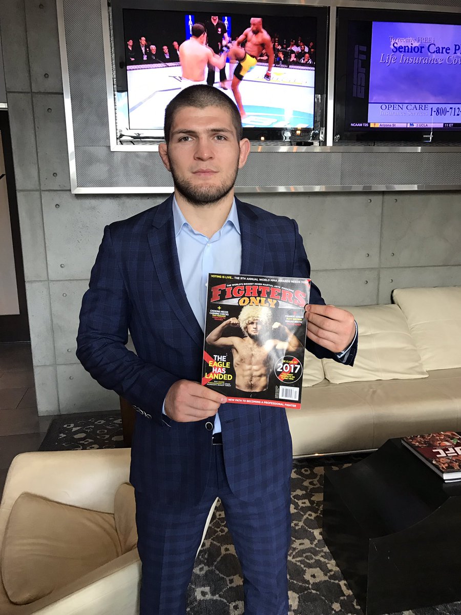TeamKhabib's tweet photo. Front cover of one of the biggest magazines in MMA @FightersOnly https://t.co/bOhk7CZebn