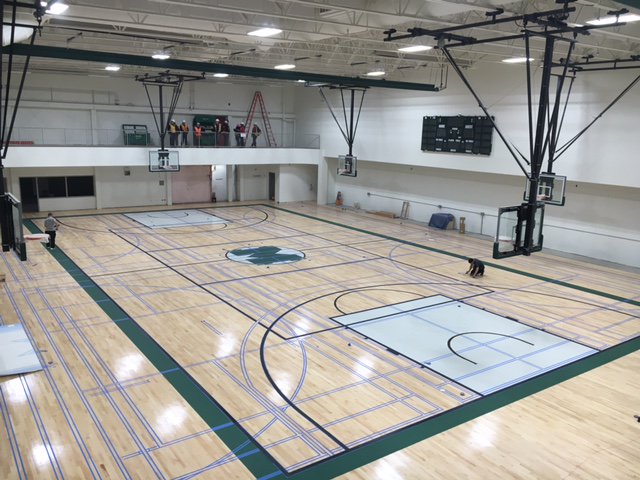 MedHatHigh's tweet photo. WOWZA-look at the progress on our new gyms! The panoramic view shows both. Doesn't it make you wish you were young again? #MHHSModernization https://t.co/2KtEQGDXZ4