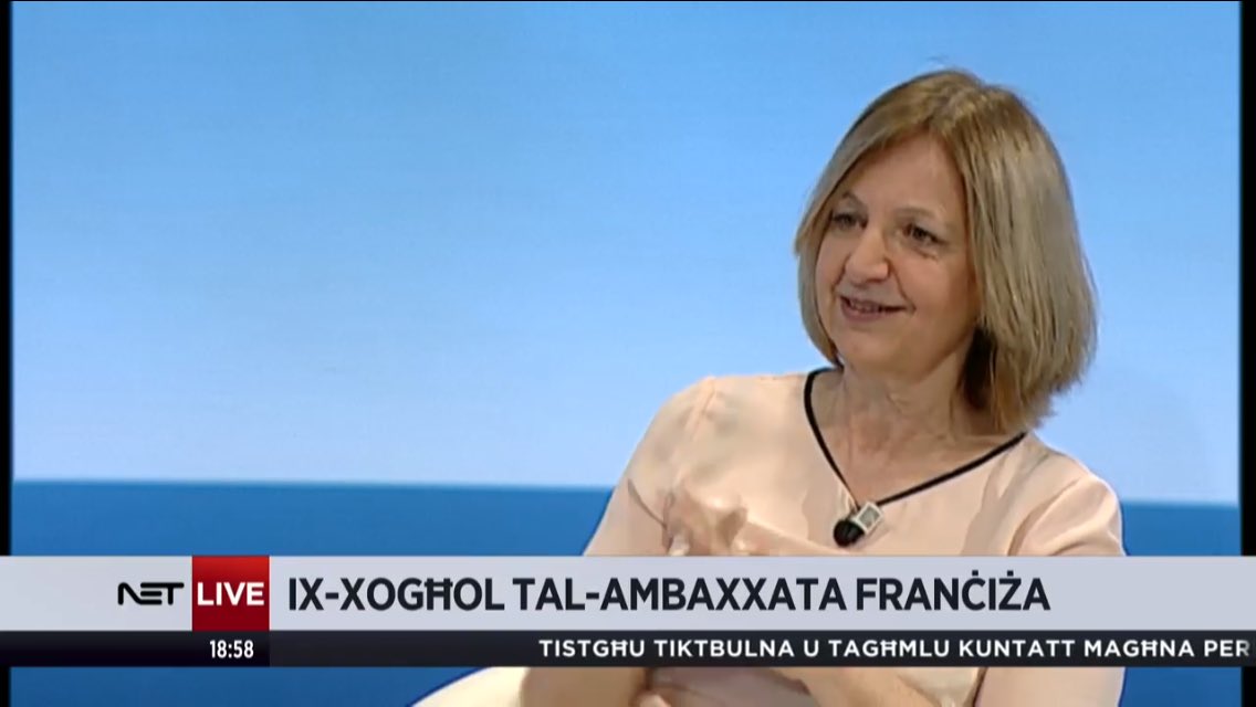 France In Malta On Twitter Ambassador Beatrice Le Fraper Praising Maltese French Connection On Tv Netnewsmalta Tonight Eu2017mt Malta France Https T Co Wbw3qci66f