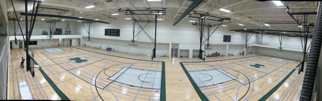 MedHatHigh's tweet photo. WOWZA-look at the progress on our new gyms! The panoramic view shows both. Doesn't it make you wish you were young again? #MHHSModernization https://t.co/2KtEQGDXZ4