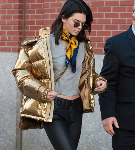BindyaNY's tweet photo. @KendallJenner ditches the #choker look for a @CHANEL silk #neckscarf while out this week in #NYC #accessories #BindyaNY https://t.co/IBF7N8pxIk