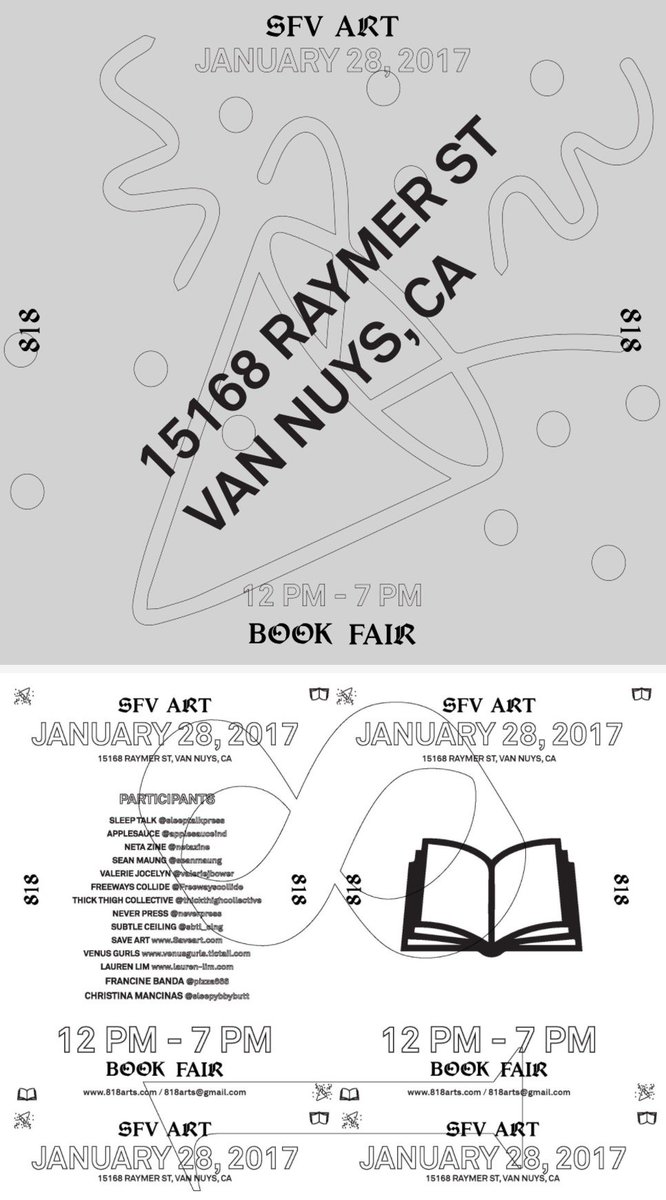 DrawDownBooks's tweet image. Inaugural 818 #SFV (San Fernando Valley) Art Book Fair happens January 28 in Van Nuys, CA ☛ sfvartbookfair.com 
#artistbooks #zines