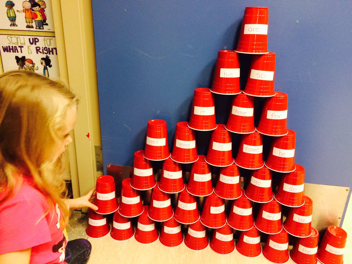 This is our sight word tower #Kindergarten #grade1 #teamwork #think35 <a href="/JKEschool/">JKE School</a> #wecanread