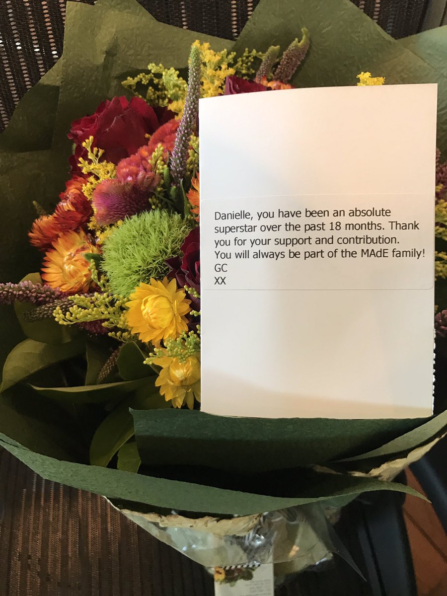 DaniellePoulos's tweet image. Farewell flowers from the big boss. Thanks for the last amazing 18 months 😀 @gcalombaris  @lauren_calleja16
