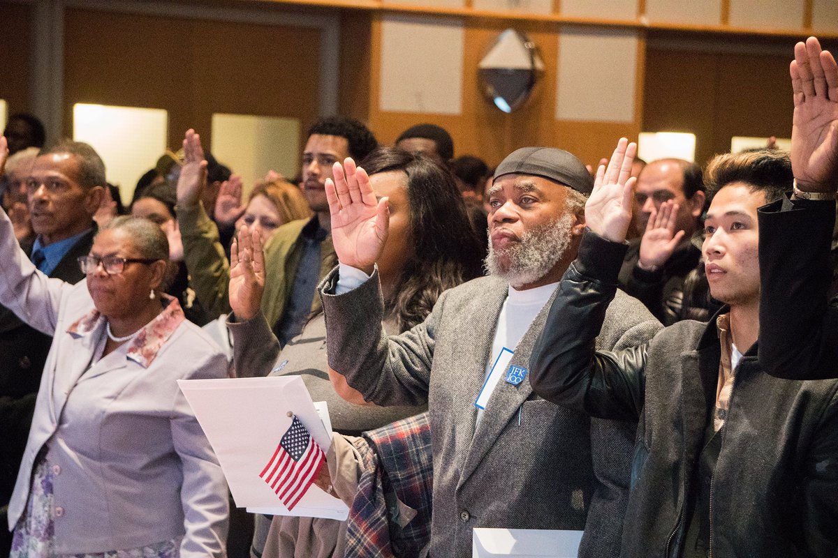 JFKLibraryFdn's tweet photo. It was an honor to be among the first to congratulate 174 new U.S. citizens who took the oath of citizenship yesterday @JFKLibrary. https://t.co/hCudqRuXQS