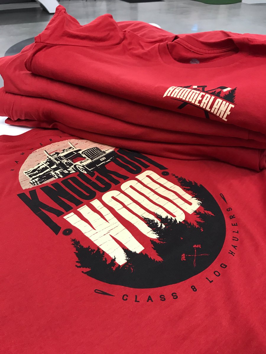 hammerlaneusa's tweet photo. Have you ever had to knock on wood? What do you think about our newest #tshirt? Click here https://t.co/4XuLrR1eKL #trucking #loghauler https://t.co/NoJrzoAWch