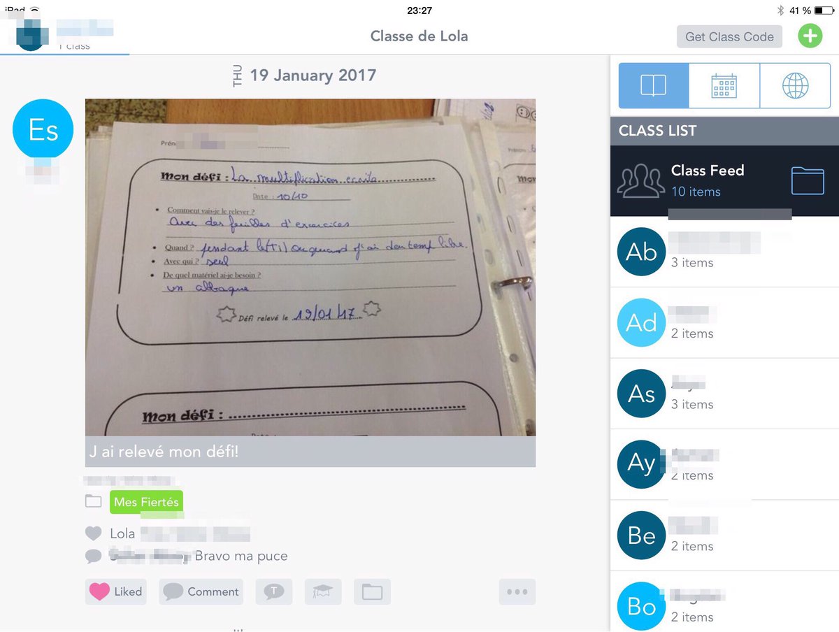 lfine5's tweet photo. Trop enthousiaste à l'idée de démarrer le #portfolionumérique @seesaw <3 les commentaires des parents! #profheureuse https://t.co/ZQdFfQnyp5