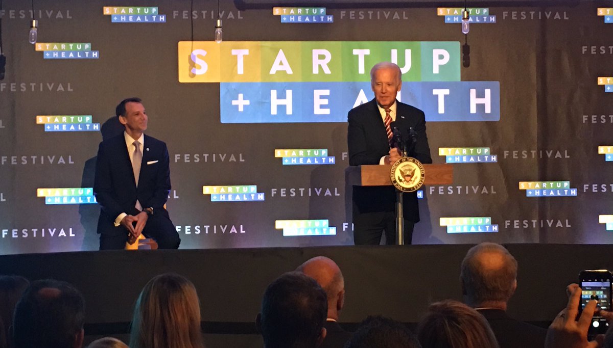 startuphealth's tweet photo. #TBT to hosting @JoeBiden at the 2017 StartUp Health Festival! #CancerMoonshot https://t.co/QjRYQaeNc2