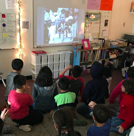 #AbingdonES students listen to Dr. MLK's historic "I Have a Dream" speech and then write about their own hopes for a better future. #MLKDAY