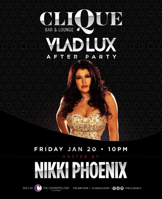 Join us this Friday Night Jan 20! @TheCliqueLV  @IAMVLADLUX @IamNikkiPhoenix @JackeldPhoenix @SightsSoundsInc<a class="tags" target="_blank" title="On Twitter" href="/?out=eyJ0eXAiOiJKV1QiLCJhbGciOiJIUzUxMiJ9.eyJpYXQiOjE3MjIwMDc2MDYsImlzcyI6InR3cG9ybnN0YXJzLmNvbSIsIm5iZiI6MTcyMjAwNzYwNiwiZXhwIjoxNzUzNTQzNjA2LCJyZWRpcmVjdF91cmwiOiJodHRwczovL3R3aXR0ZXIuY29tL1RoZUNsaXF1ZUxWIn0.ZxqZAclaC6CPUHRF-qupcTJHY-JSJ23MqjAfGc-c7PiQfIdKGVIazh6K1-HbUq-KX24wYPYlcocRAjPHsd8tjA">@TheCliqueLV</a><a href="/tag/music"class="tags"><span>#music</span></a><a href="/tag/dance"class="tags"><span>#dance</span></a><a href="/tag/edm"class="tags"><span>#edm</span></a><a href="/tag/edmfamily"class="tags"><span>#edmfamily</span></a>