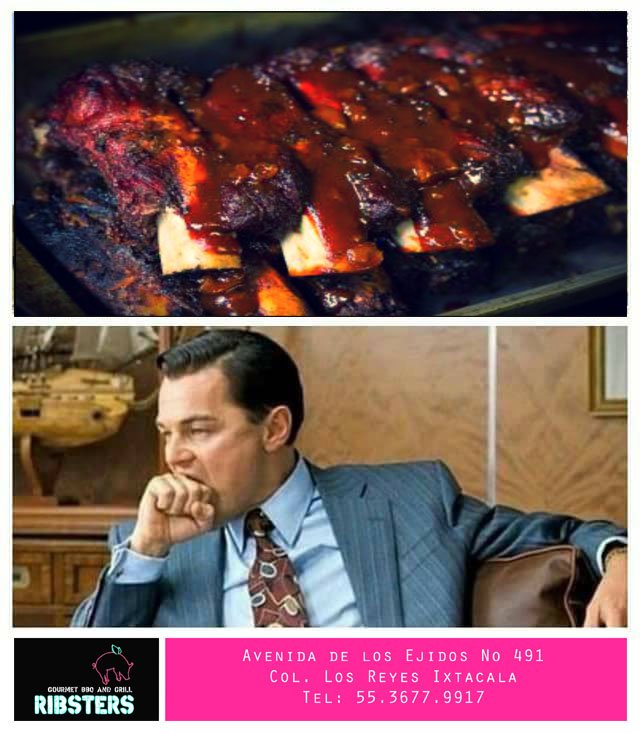 Cuando en la oficina te acuerdas de las costillas bañadas en fresa chipotle de los #Ribsters. Cerramos a las 11 pm acá los esperamos.