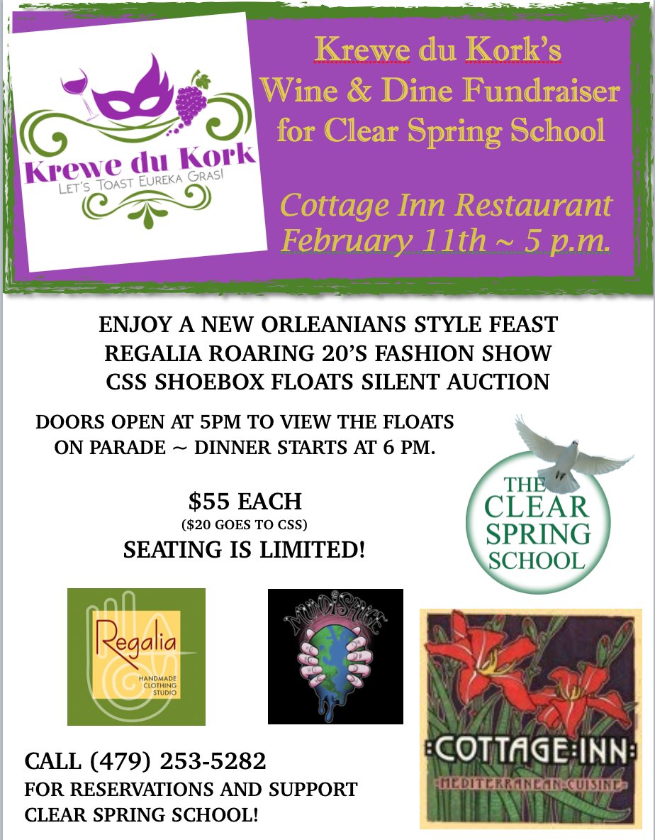 ESClearSpring's tweet image. Join us for some amazing #MardiGras #food at Cottage Inn 2/11/17 ~ fundraiser for #clearspringschool with #fashionshow by @regaliahandmade
