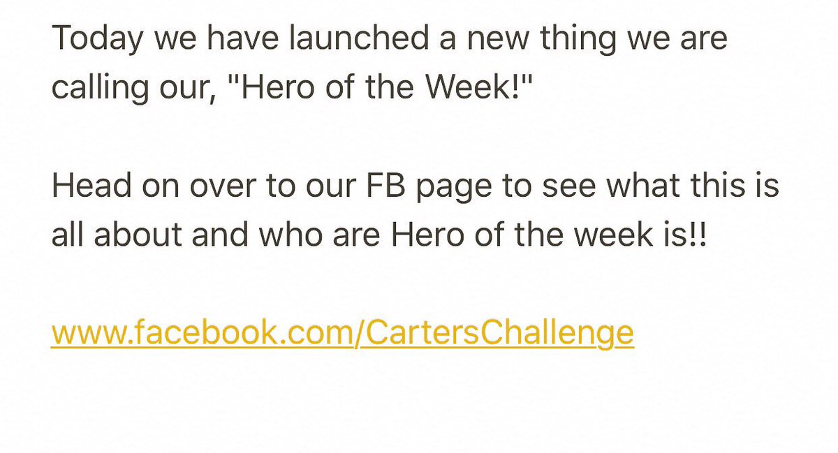 carterchallenge's tweet photo. Everyday Heroes putting smile on your face and making the world a better place 🌎 ❤️ #MTWABP #herooftheweek #carterschallenge #curemps https://t.co/hDXtsueIZo