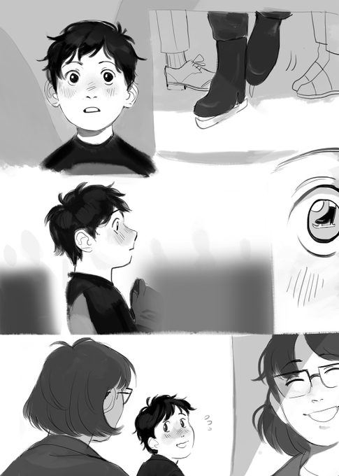 yuuri being nervous when he first starts skating, but soon after wants to show off his new skills 