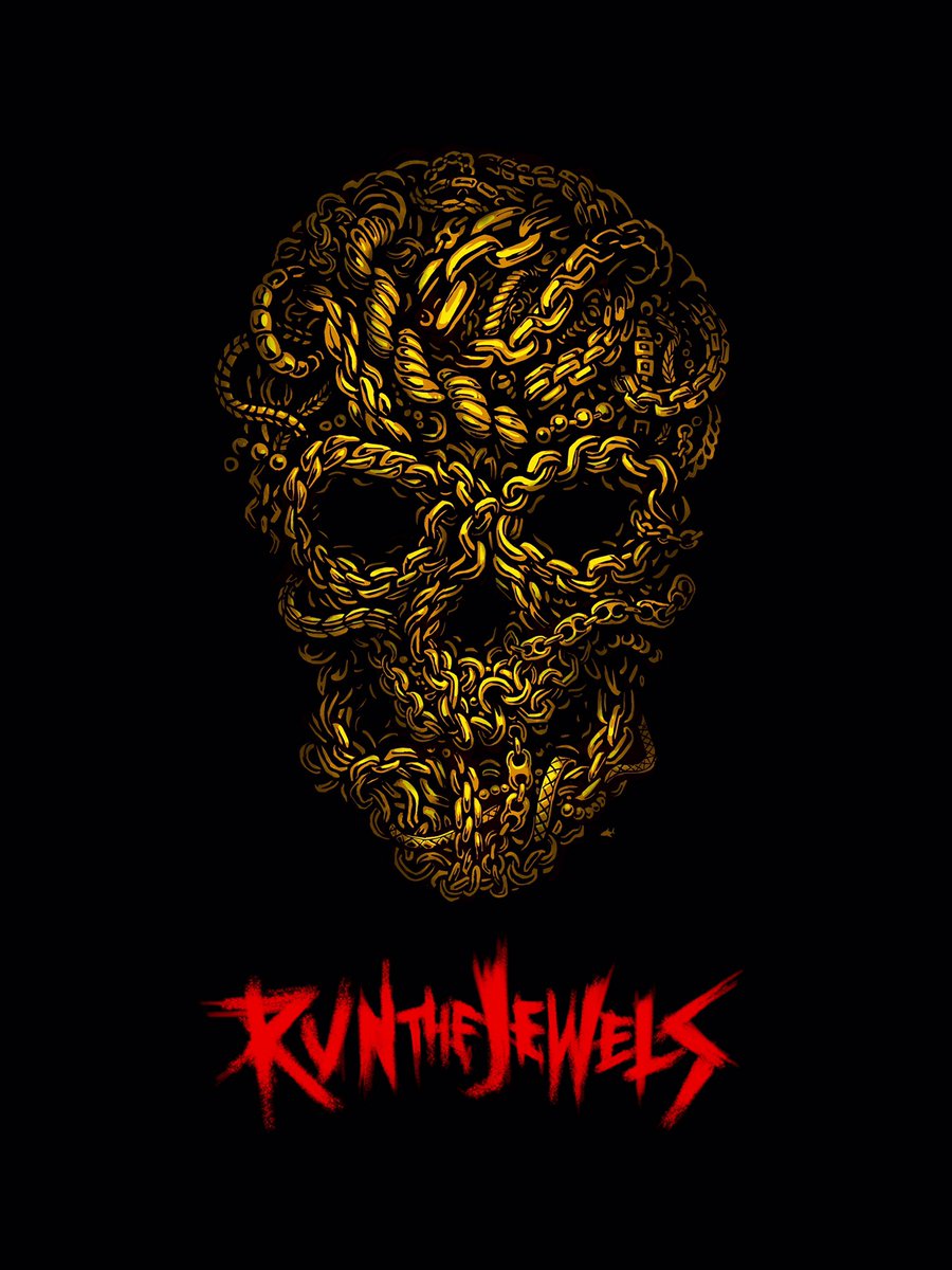 ianklarer's tweet image. Gold chain skull #runthejewels #RTJ3