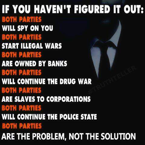 sardnas51's tweet photo. #BothPartiesCorrupt -Lobbyists
#OpenPrimaries
#OverturnCitizenUnited
#WeNeedANewPowerShift
#BreakThe2PartyTrap #ChangeThe2PartySystem https://t.co/H4G9HtlnSh