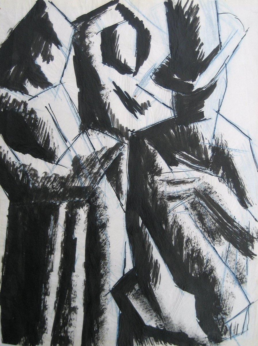 KateLAspinall's tweet photo. #ModBritDrawing pick for @LondonArtFair: 
#DavidBomberg's powerful #drawing The Visitors (1919) at The Boundary Gallery https://t.co/CYAgfiJwLs