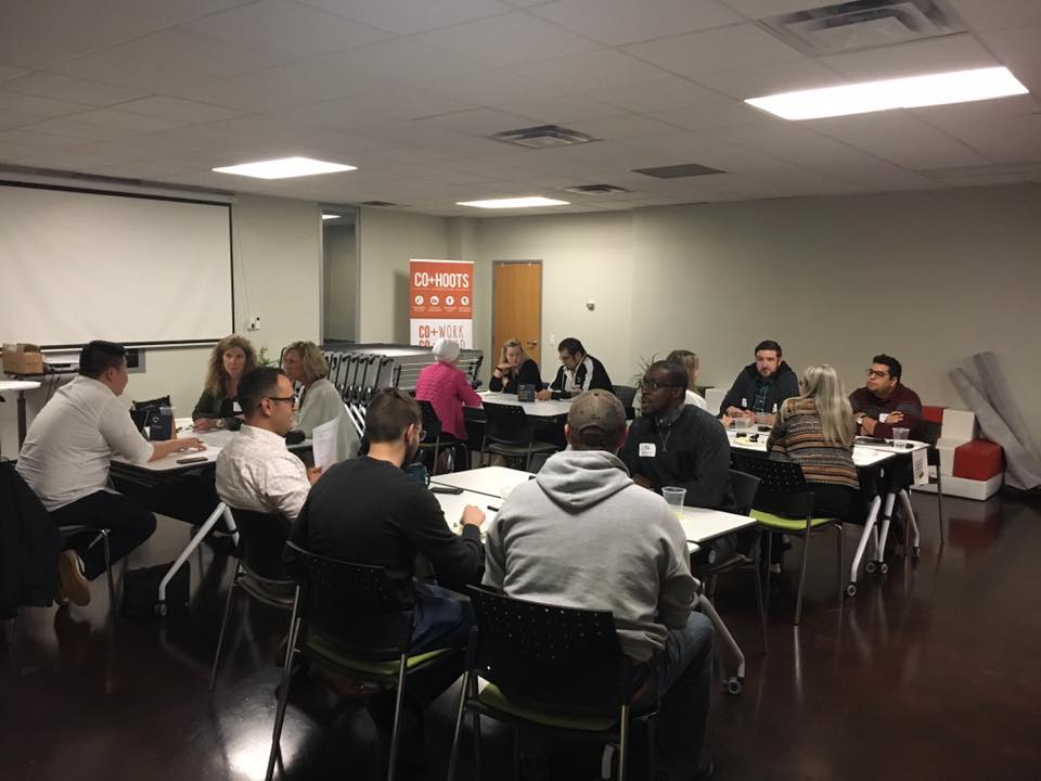 PreventAD's tweet photo. Overnight #WebsiteChallenge mixer w/ @the_nerdery at @cohootsphx! #yesphx #Alzheimers https://t.co/lY6Y8aaG7O