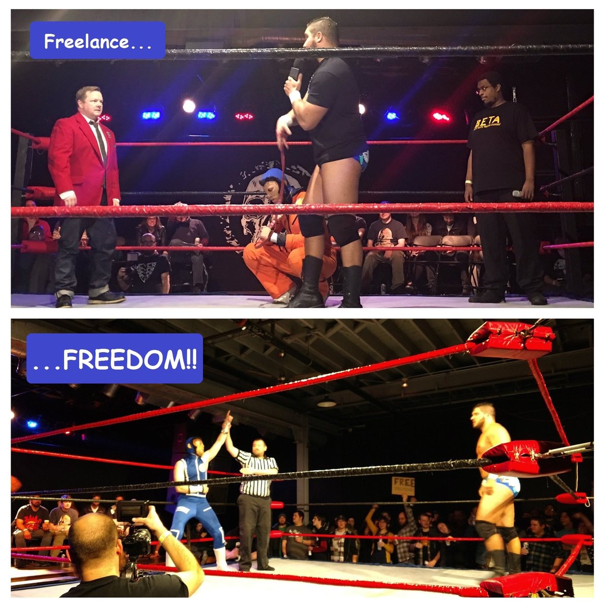 PWSpaceMonkey's tweet photo. #SpaceMonkeyComicsโฆ
Short term owner sell ๐๐ at @FreelanceWres #FreshPoision'17!
Then Monkey get revenge in match!!
#Chicago #wrestling https://t.co/3ik94nBp7w