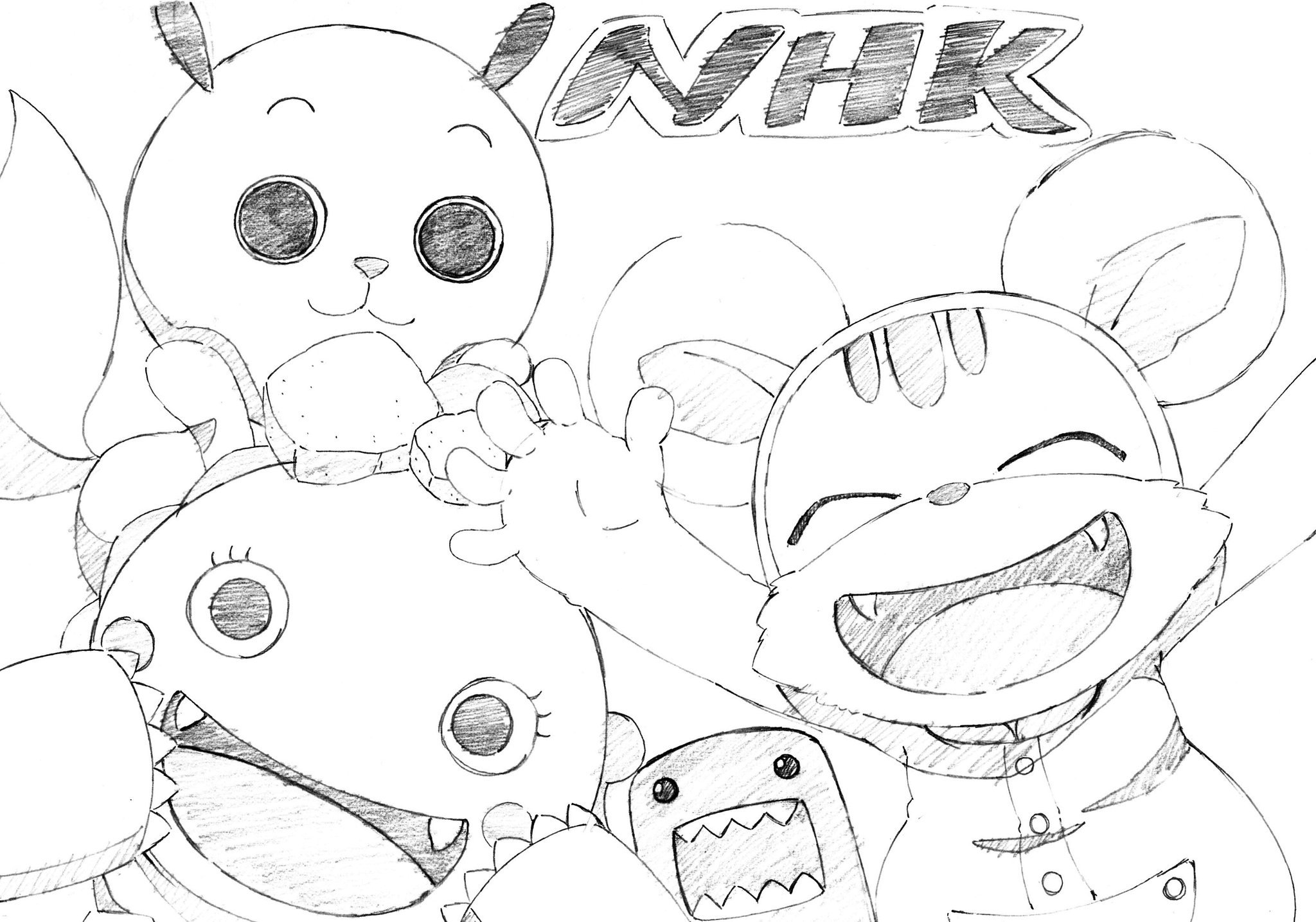 O Xrhsths 駄楽屋でんた Sto Twitter 2寝んぐらい前に描いたイラストが出てきた ニャンちゅう と ざわざわ森のがんこちゃん が好きで ななみちゃんとどーもくんは空きスペース用に足したたっけ 笑 今年はまだ家でイラスト描け