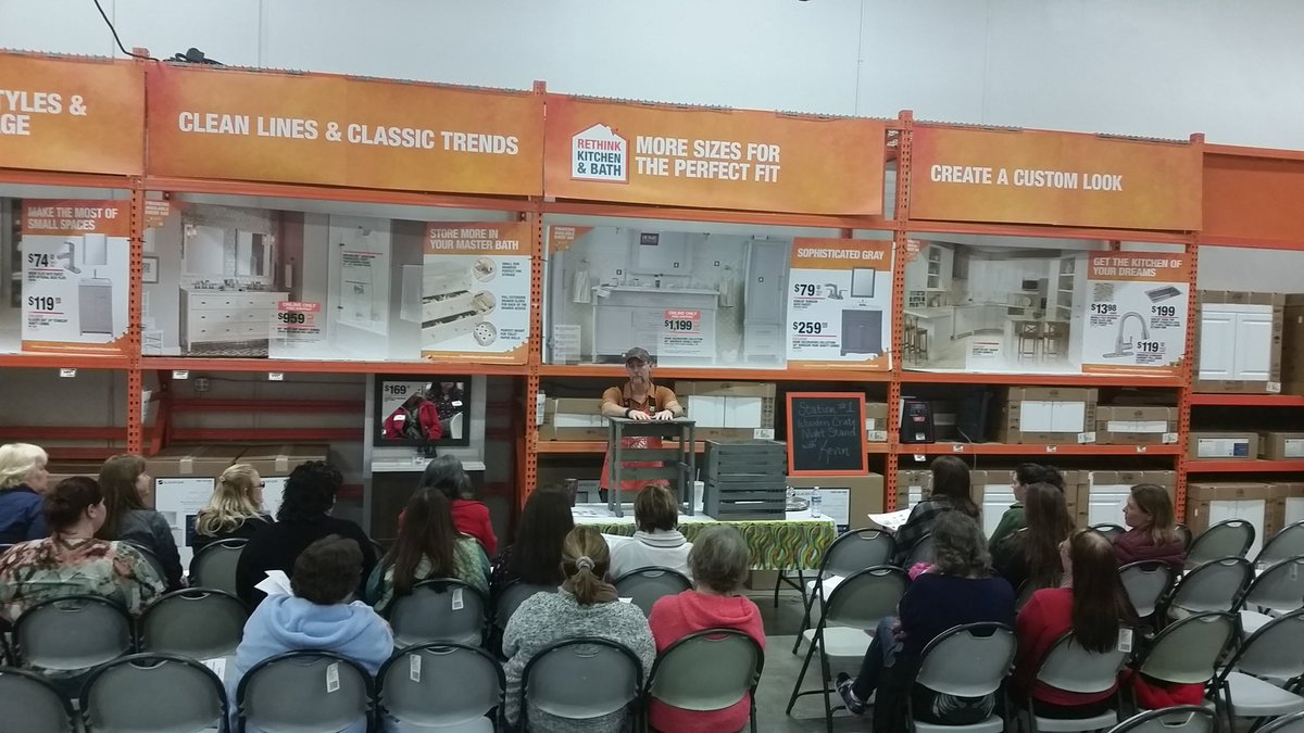 RonParvisHD's tweet photo. Kevin teaching the main event of a DIH nightstand. This is a great example of a new and innovative project. The ladies are loving it. https://t.co/Dr6CmPd1ql