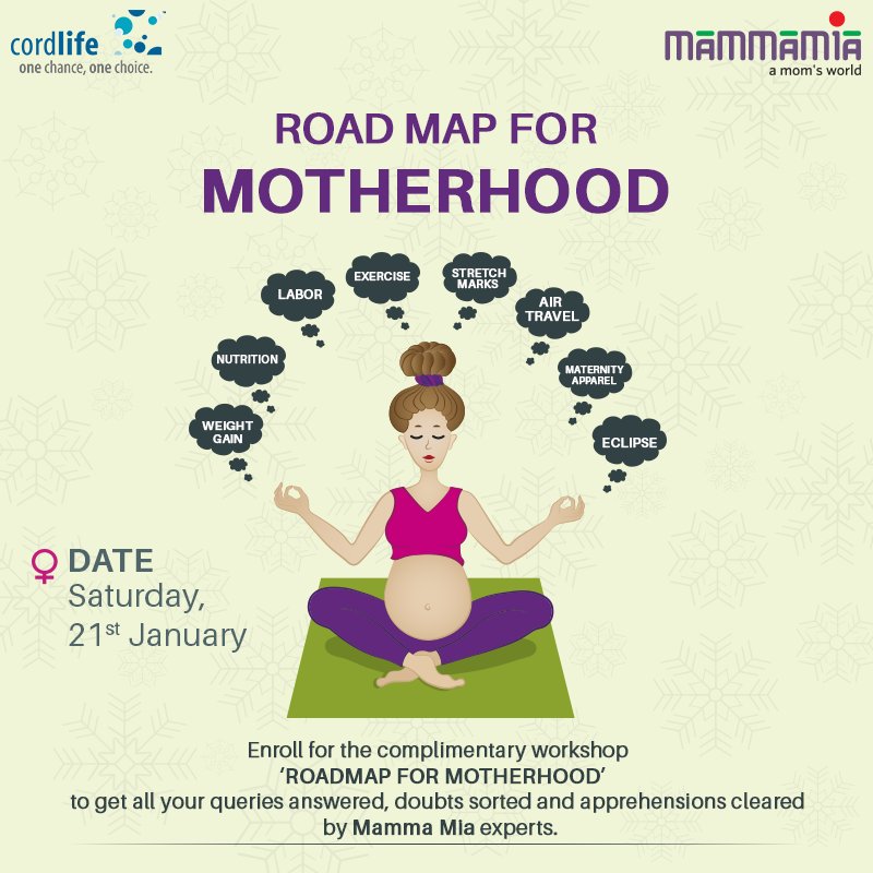mammamia_off's tweet photo. Mamma Mia in collaboration with @Cordlife_India bring you a #workshop on ‘Roadmap For #Motherhood’.
Get in touch to know more: 9643822920 https://t.co/APEwIdVeND