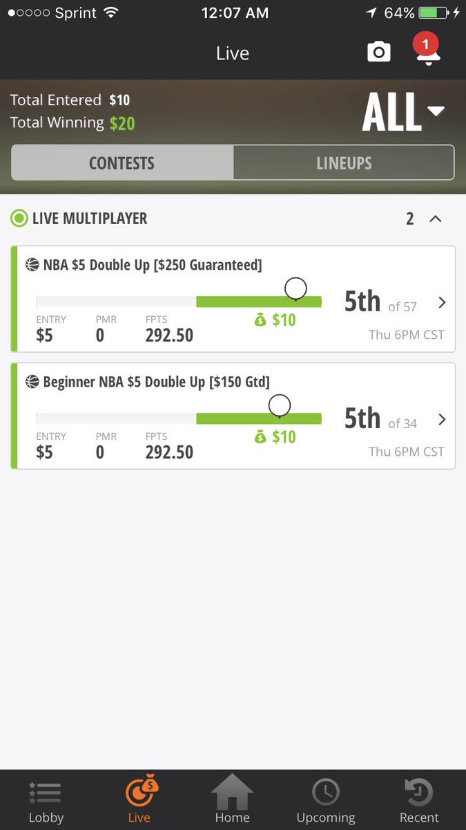 RulerrSama's tweet photo. Doubled my money easy. Lineup was fire if I gave you my lineup tonight and you won DM me! #RFDFS #DKBros https://t.co/oawK7Ap44p