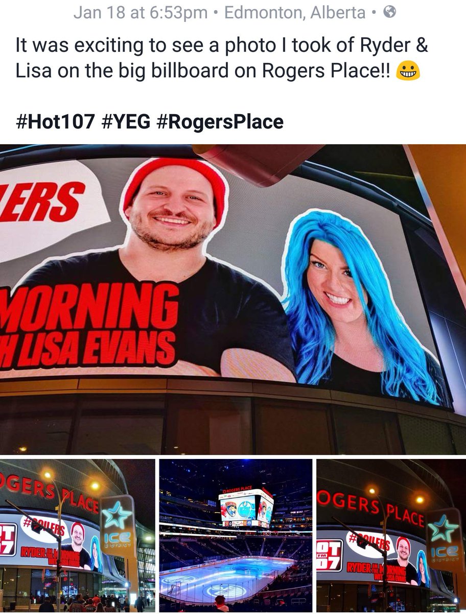 AndrewLynnPhoto's tweet photo. Had a fun night with @Mandoline79 at the @EdmontonOilers Game at @RogersPlace also saw the @HOT107Edmonton billboard that I helped work on! https://t.co/nIUiF3toaz
