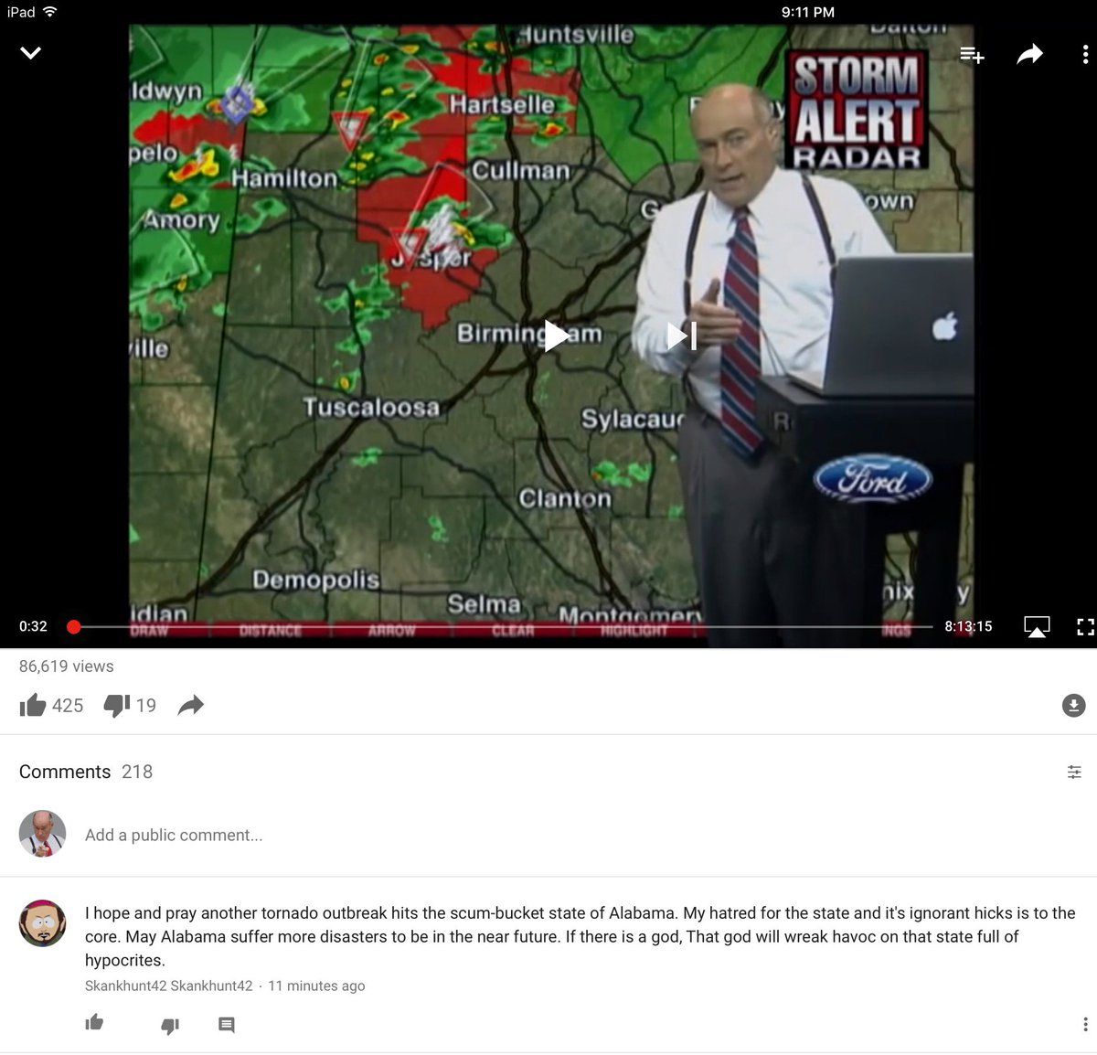 Haters are coming out tonight. Warning; they are picking on the wrong guy, and the wrong state.....