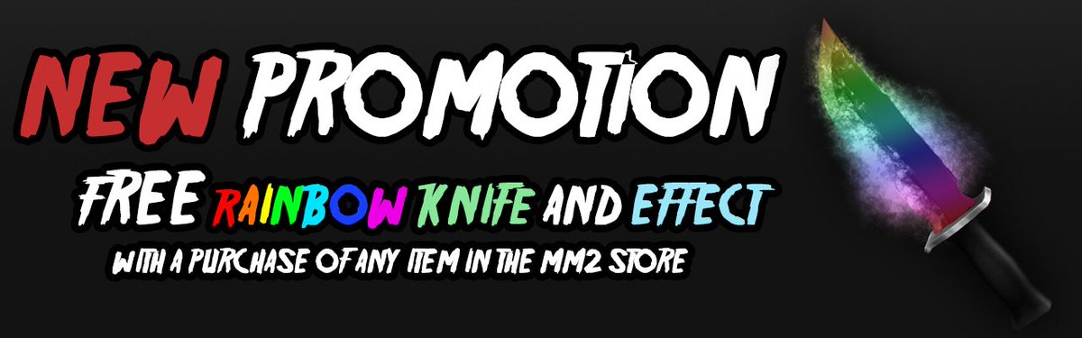 Nikilis On Twitter Promo Receive An Exclusive Rainbow Effect - mm2 rainbow knife code roblox