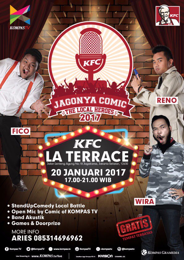 JagonyaComic's tweet image. Reminder lagi nih. Ada openmic dr 3 komika ini nih. Yuk di KFC Lenteng Agung. @KFCINDONESIA @StandupindoDPK @StandUpJAKBAR @StandUpCiledug