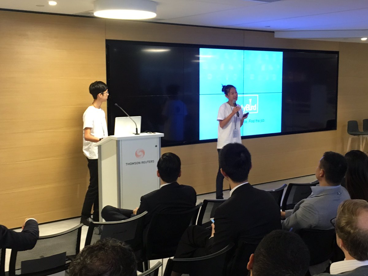 CrispianFarrow's tweet photo. #ESF students that graduated #youngfoundersschool presenting their #startup at #thomsonreuters #Ultravation #esfice #Entreprenuership https://t.co/dwpv3BEDB0