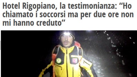 #Rigopiano 
"ho chiamato 118, 112
ma per 2 ore non m'hanno creduto"
ma se chiama uno scafista col mare
in tempesta accorrono immediatamente