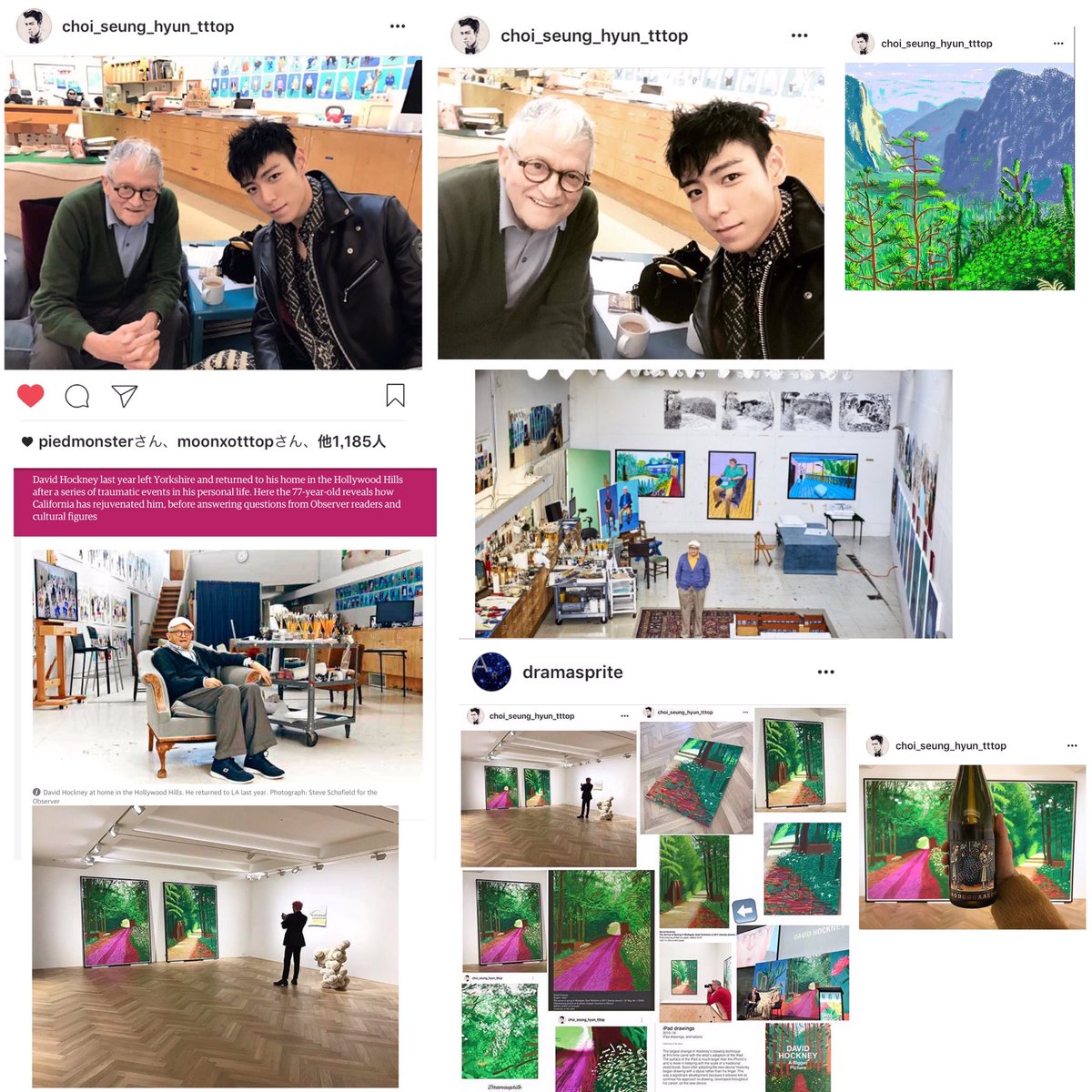 _dramasprite_'s tweet photo. #TOPsart David Hockney &amp; 🔝in the artist's Hollywood Hills studio annex. https://t.co/3Mb5jRkZs0 https://t.co/3GquMSR3F0