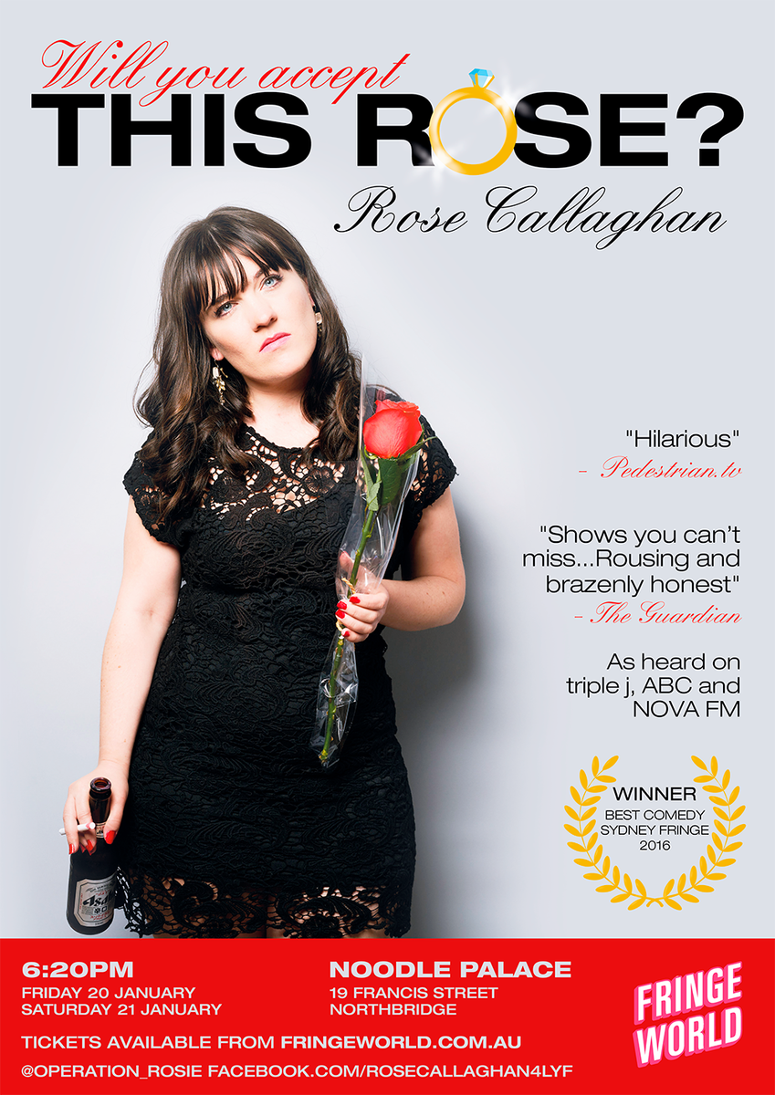 PERTH!! Rose's solo show "Will You Accept This Rose?" debuts TONIGHT for 2 nights only! tix goo.gl/S5igwf #fringeworld