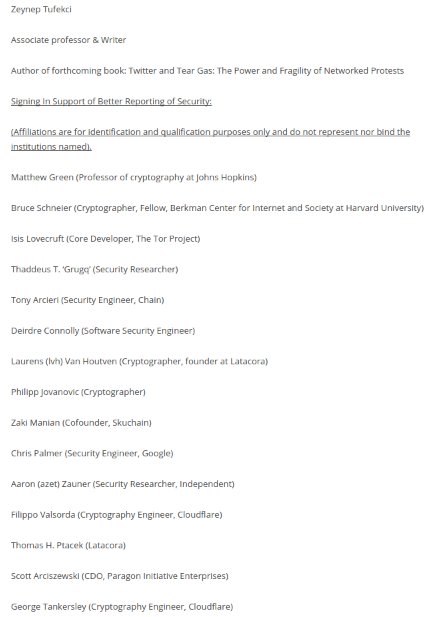 zeynep's tweet image. Secure communication is crucial. Plea from cryptographers &amp;amp; researchers on Guardian&apos;s irresponsible WhatsApp piece: technosociology.org/?page_id=1687