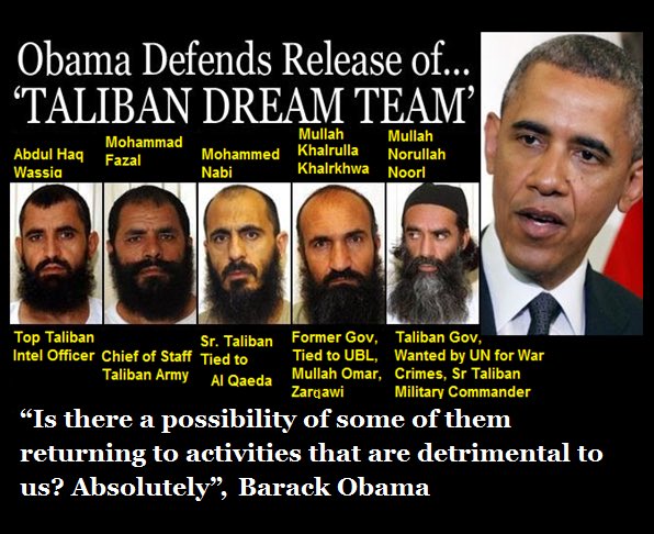 Miami4Trump's tweet photo. #ThankYouObama For Releasing Islamic Terrorists From GITMO Who Will Return To The Battlefield To Carry Out Jihad Against Infidels. #EpicFail https://t.co/Nw55ilO98u