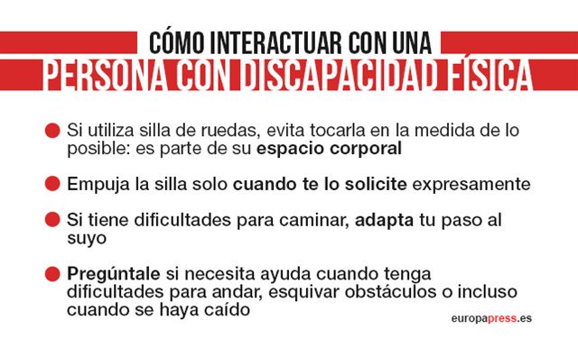 europapress's tweet photo. Se lee en 2 minutos y podrás saber cómo tratar a las personas con discapacidad https://t.co/5PP4NSnGPD ¡No te quedes ahí y pon de tu parte! https://t.co/Cc8YwEMN97