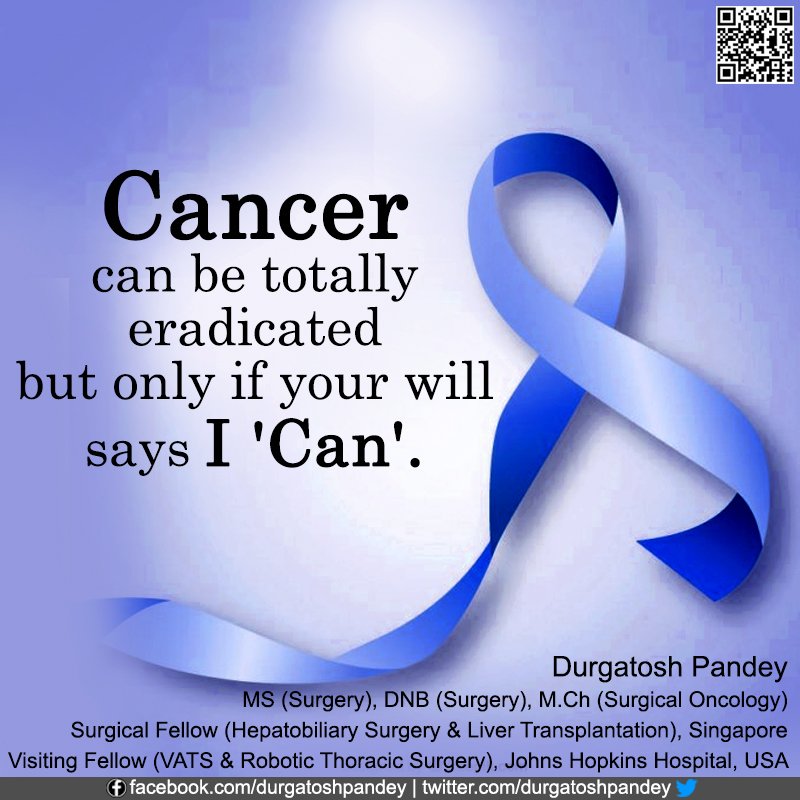 durgatoshpandey's tweet photo. Cancer can be totally eradicated but only if your will says I 'Can'.
#cancersurgeons #drdurgatosh #cancerpatients https://t.co/wzKu6CVkyu