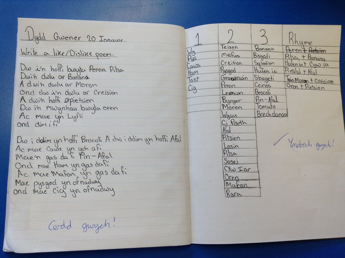 lps140club's tweet photo. One of our completed Bwyd poems. #hamdden @CSC_Cymraeg @llanharanps https://t.co/YkSDMZfbAK
