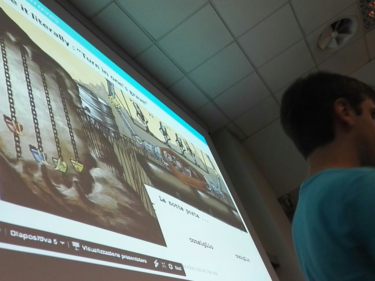PierLucaLanzi's tweet photo. #ggj17 #polimi Luca Contato from #risingpixel games inflatable dolls petermolydeux jam and other topics https://t.co/2hGYh0LEUn