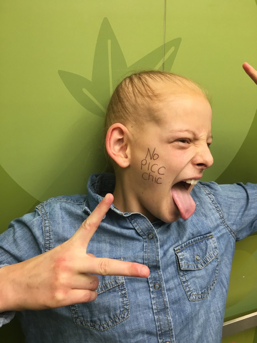 shayleebriones's tweet photo. my cute baby sister who finished chemo AND got her picc line out AND is a happy monkey even though she has (cute) teary red eyes :') https://t.co/kJhr6xdfsr