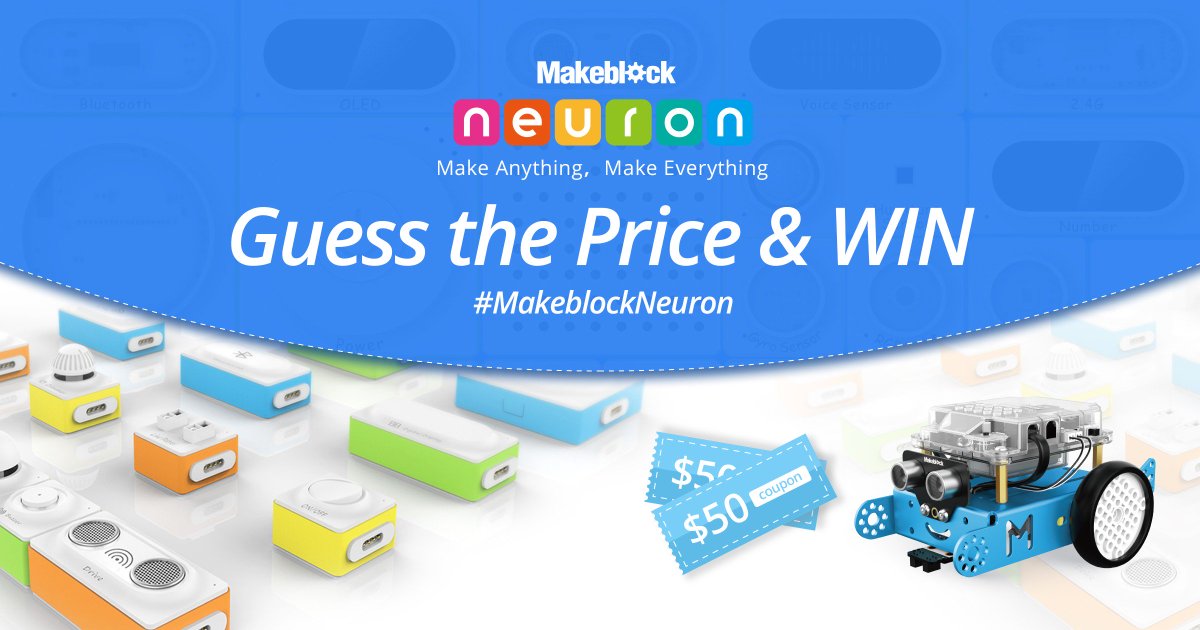 xToolEducation's tweet photo. What is #MakeblockNeuron? Enter our Guess & Win contest, win a set FOR FREE>>>https://t.co/h9vfKDjkBX
#WhoIsMakeblock #win #STEMtoys https://t.co/pNkaYSzhKG
