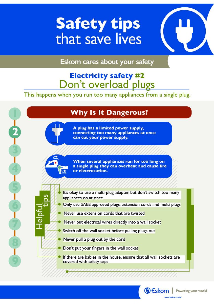 Eskom_SA's tweet photo. #Eskom_SA #PowerSavingTip: Don't overload plugs. #PublicSafety https://t.co/qYoAeCiAQP