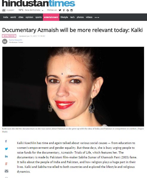 SabihaSumar's tweet photo. @hindustantimes Thank you 4 supporting me in spreading the words about #Azmaish, #Crowdfunding now! Fund now: https://t.co/qV1jZYJXmd https://t.co/PdjWJ39ysX