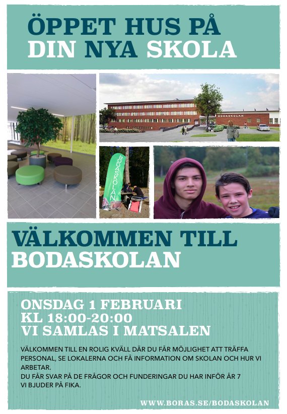 Bodaskolan1's tweet photo. Välkommen på öppet hus för nya år 7 på @Bodaskolan1! https://t.co/QWdoxMHrUf